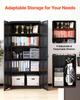 Metal Storage Cabinet, 175 cm Lockable Steel Garage Cabinet with 4 Adjustable Shelves, 2 Magnetic Doors, 2 Keys, 5 Tiers Tool Storage for Pantry,