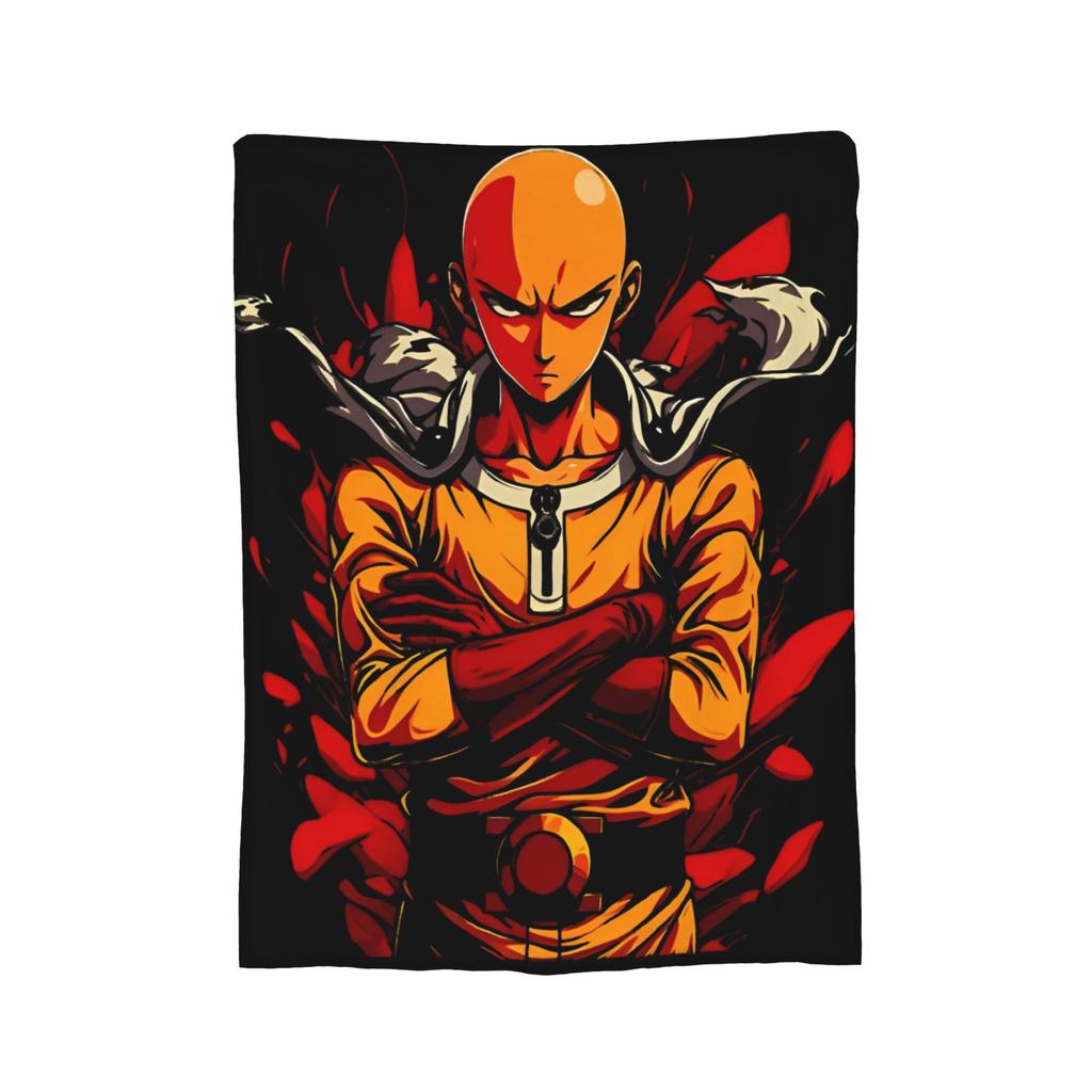 Флисовое покрывало One Punch Man с Саитамой, мультяшные пледы для дома и офиса, легкие покрывала для кровати,