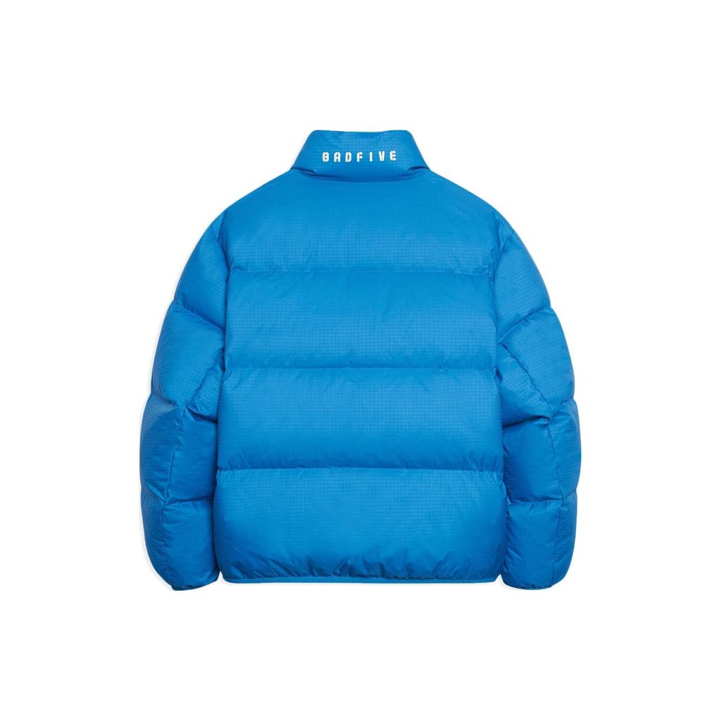 Li Ning Badfive однотонная светоотражающая свободная короткая куртка-пуховик на молнии с воротником-стойкой, мужская куртка синего цвета AYMS123-2