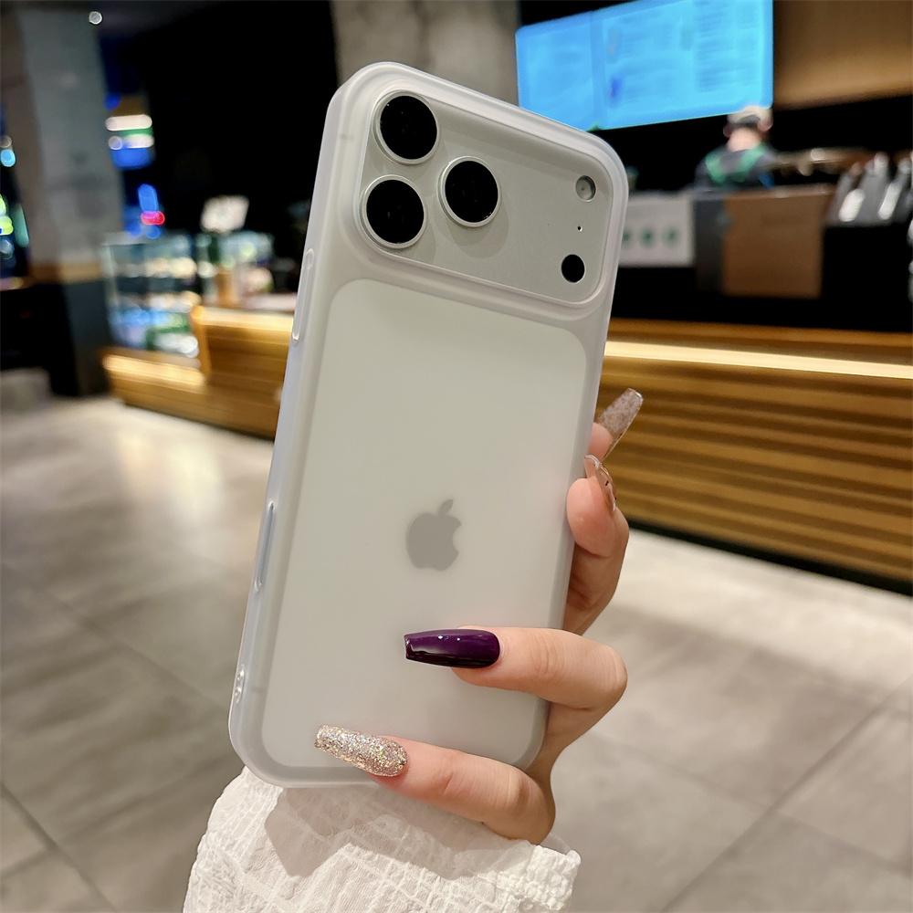 Роскошный полупрозрачный матовый тонкий чехол для телефона для iPhone 17 16 15 14 13 Pro Max Ударопрочный Бронированный Матовый Ультратонкий Защитный Чехол