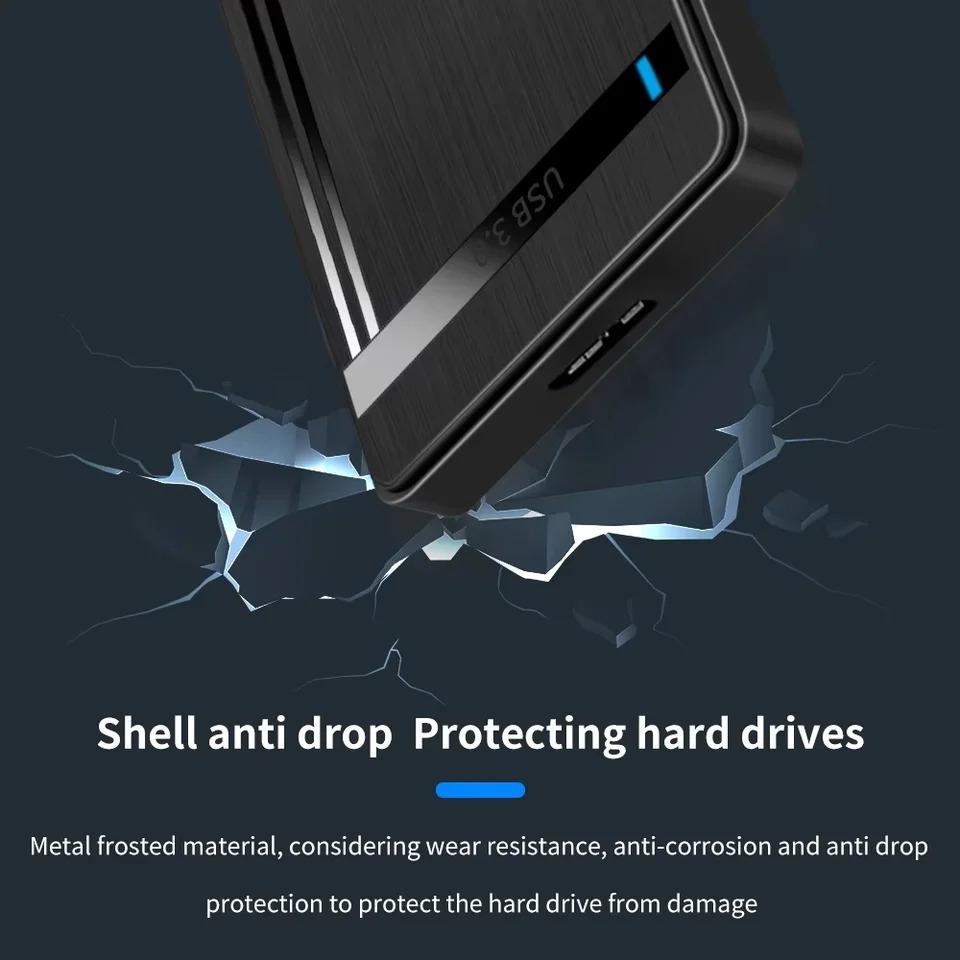 HDD Case HDD Enclosure 2.5 Inch Hard Drive Case Support 6 Gbps Mobile External HDD Case for PC Laptop