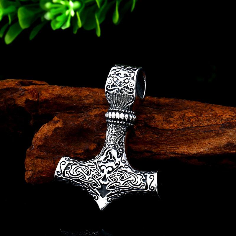 BEIER thor's hammer mjolnir pendant necklace viking scandinavian norse viking necklace with stainless steel chain BP8-384
