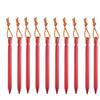 10pcs 18cm Aluminum Alloy Tent Pegs Canopy Stakes Ground Nails With Cord For Outdoor Camping Backpacking Hiking Garden Gear