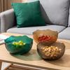 Flat Bottom Fruit Bowl Wave Edge Serving Dishes Fashionable Look Snack Basket  Home Organization