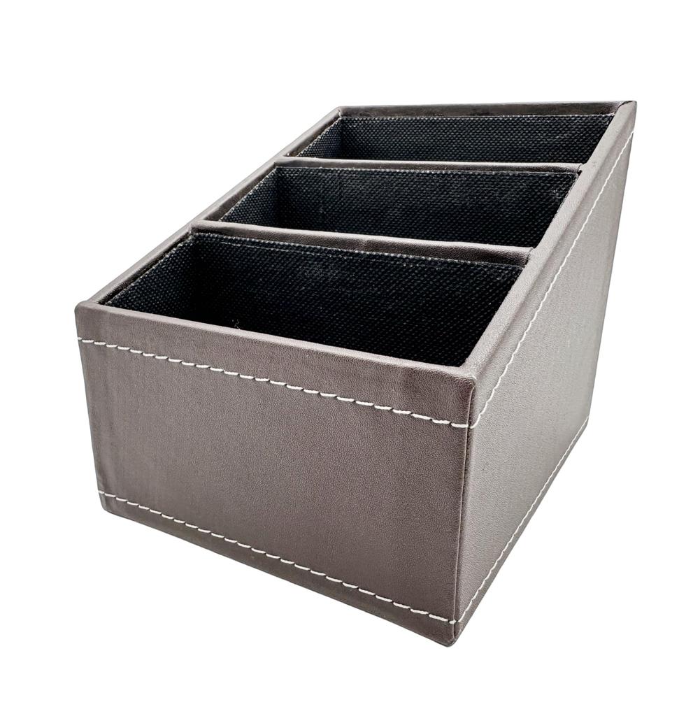 Ansimple Коробка для хранения, Чехол для хранения, Настольная стойка для хранения канцелярских товаров, пультов дистанционного управления, смартфонов и мелких предметов, Коробка-органайзер с ПУ