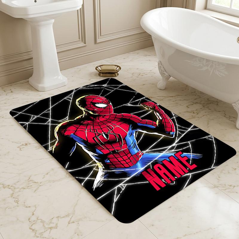 Personalized Name S-Spide M-Man Pose Living Room Non-Slip Area Rug Soft Carpet for Bedroom Playroom Sofa Office Home Decor Doormat