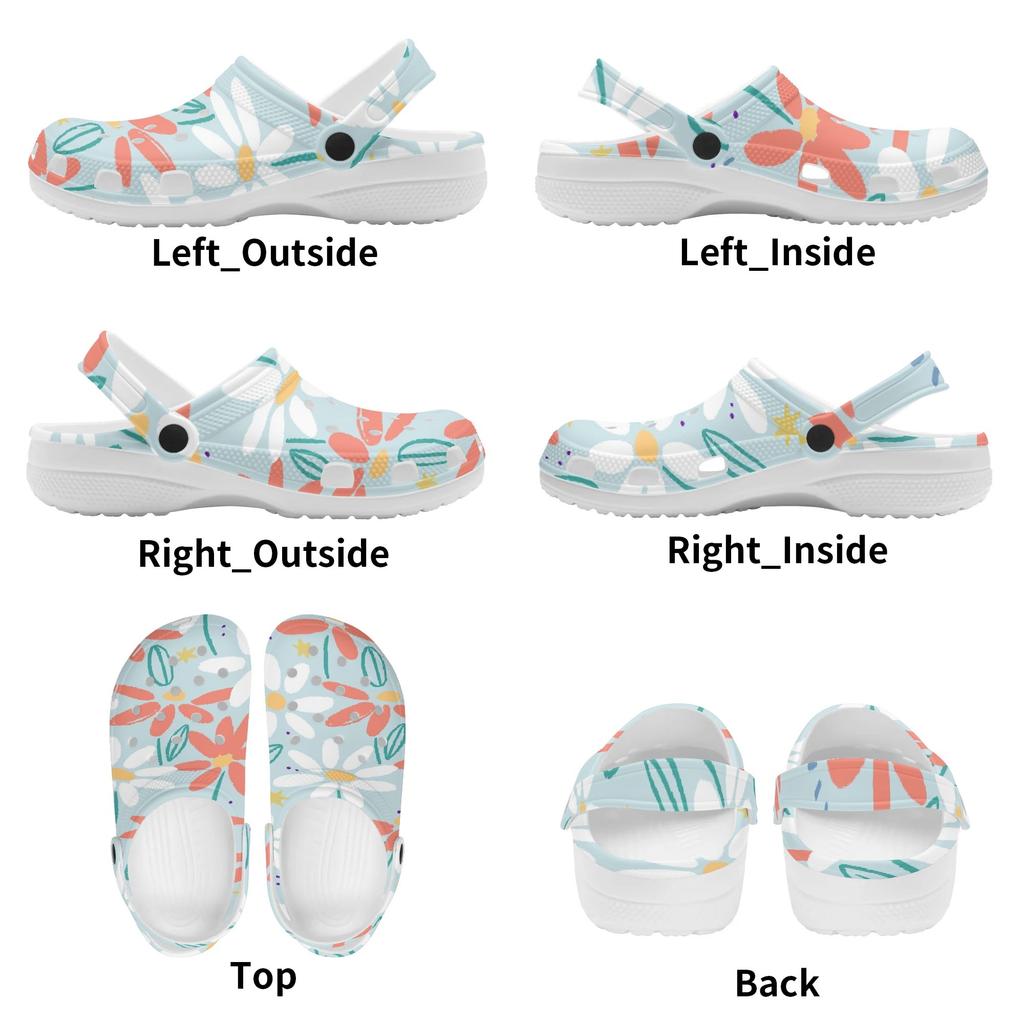 Printed EVA Clogs Slippers for Women Men Easy Clean Lightweight Slip On Casual Sandals Lightweight Soft Sole Summer Daily Wear
