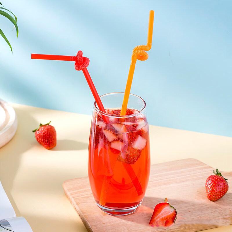 ZISIZ Индивидуально упакованные длинные пластиковые соломинки для творчества