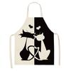 1 Pack Black Cat Pattern Men and Women Suitable for Home Dinner Kitchen Cooking Apron Cleaning Apron Anti-fouling