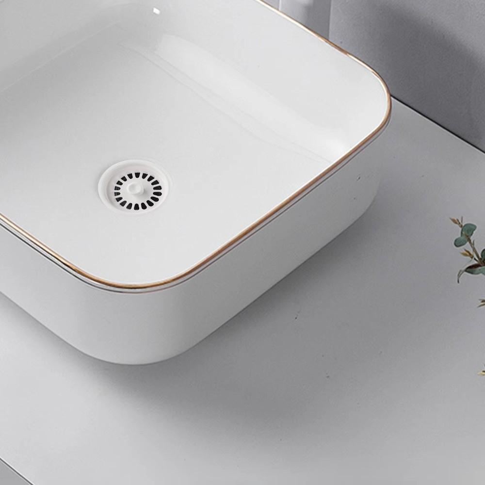 White Plastic Sink Strainer Plug Fine Mesh Basin Water Drain Kitchen Drain Filter Basin Plug