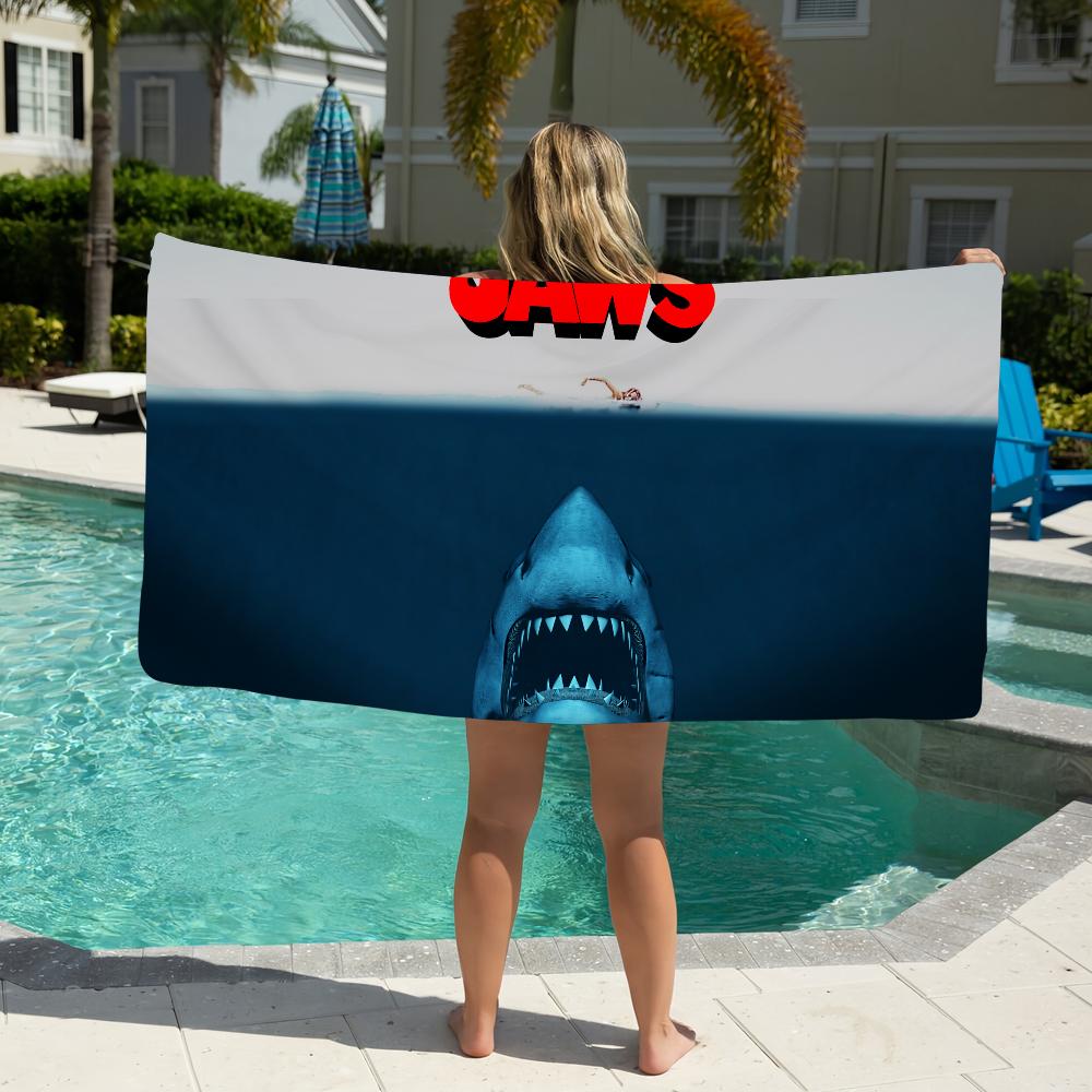 Jaws Movie O-Ocean Towel Beach Towel Oversized Quick Dry Towel Absorbent Soft Swim BeachTowels for Men Women
