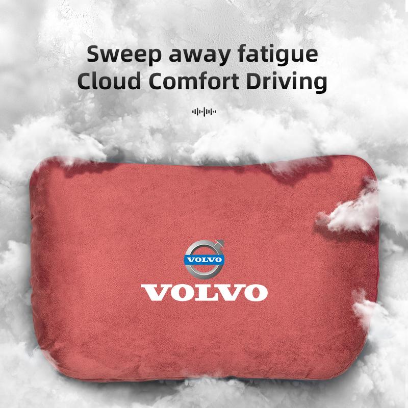 Volvo Car Headrest Support Cushion Suede Lumbar Pillow Accessories For 190h XC40 V70 XC XC60 XC90 V50 V90 R V40 SC60 S60 V60 C30