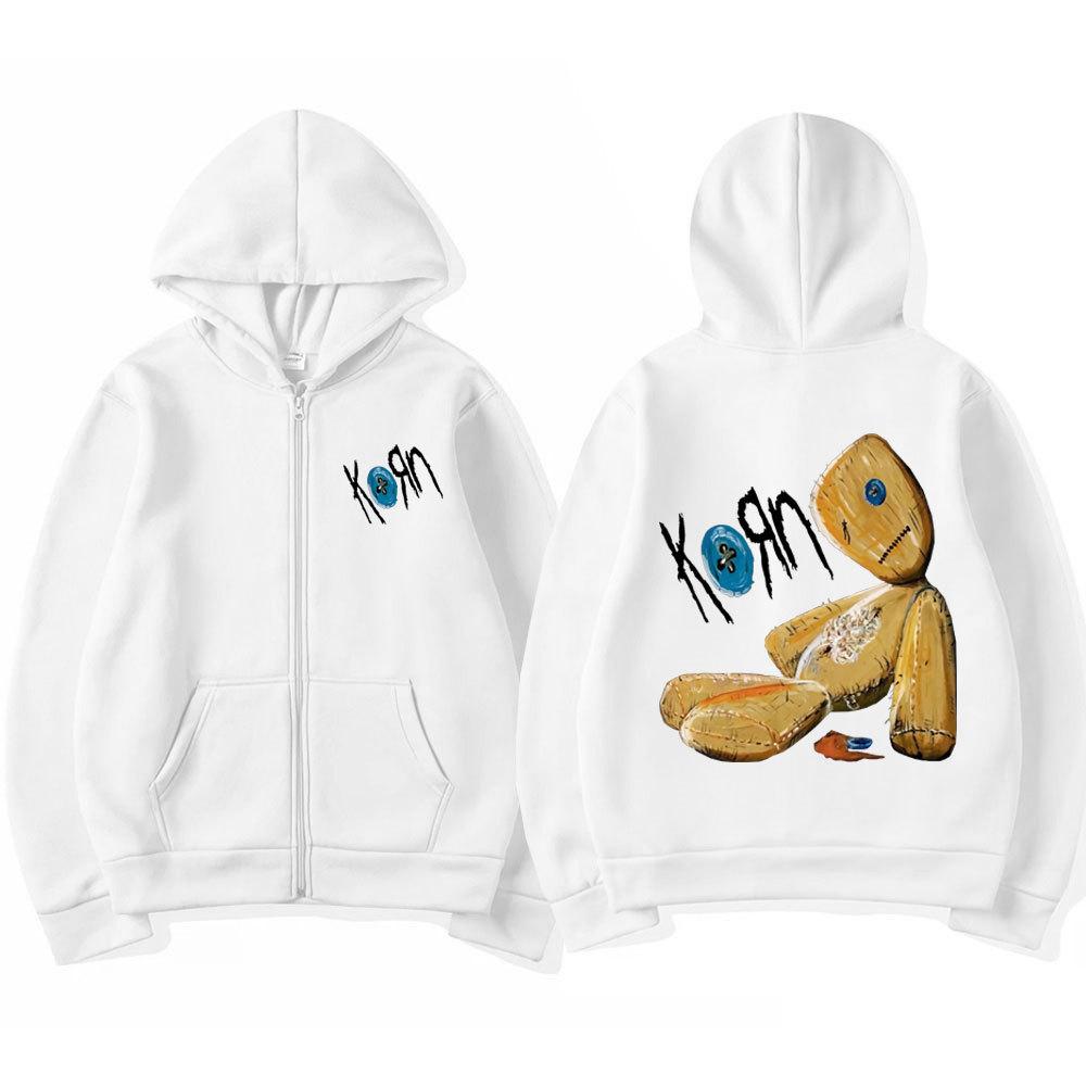 Korn выпускает рок-группу New Black Zipper Women Unisex Hoodie Metal Gothic