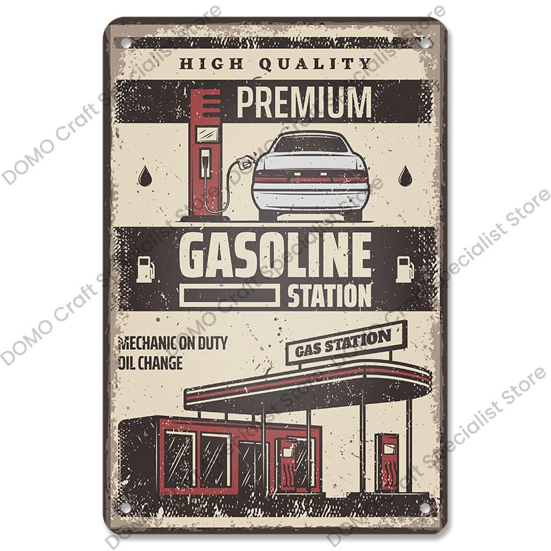 Классические гаражные таблички, металлические жестяные таблички, винтажные автомобильные моторные масла, бензин, металлическая пластина, декор стен, гараж, клуб, бар, мужская пещера