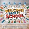 2D Plane - 1 piece 2D Plane Polyester Banner | Welcome Back to School. Perfect for events, weddings, parties, etc.