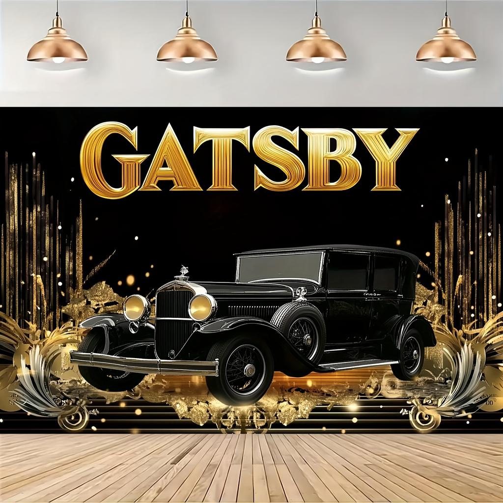One piece of a Gatsby-style roaring 1920s party backdrop luxurious backdrop for a photo booth from the Jazz Age