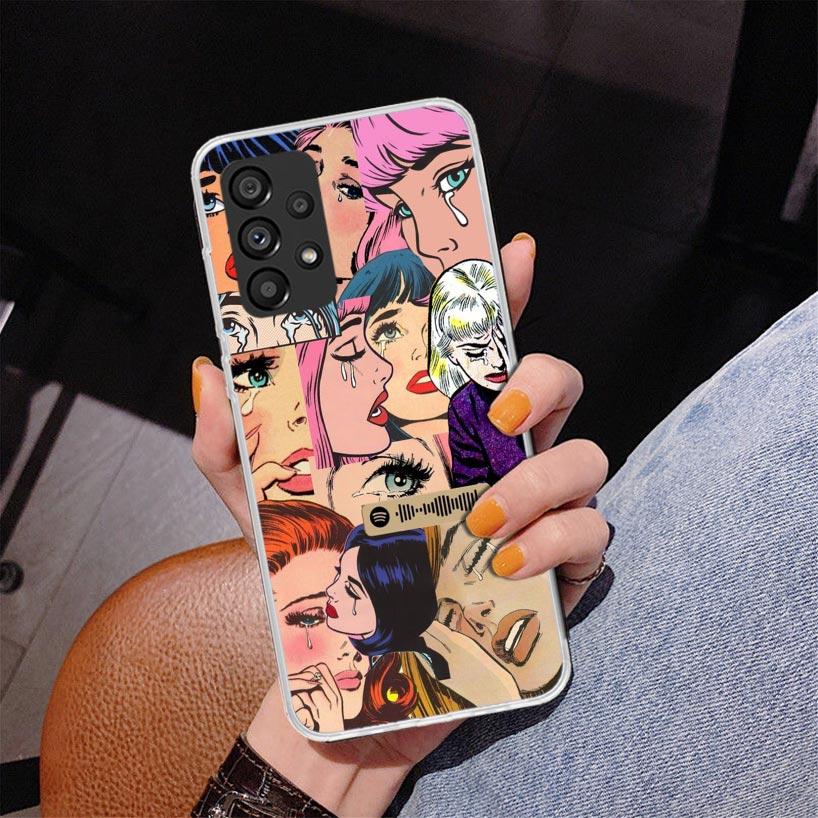 Brokenhearted Anime Girl Phnoe Case for Samsung Galaxy A17 A37 A57 A16 A26 A36 A56 A15 A14 A13 A55 A54 A53 A35 A34 A33 A25 A24 A