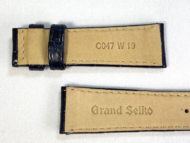C047011J0 SEIKO Grand Seiko 19 мм Кожаный Темный для Ремешка, Крокодиловый, Синий, SBGY009/ 9R31-0AG0