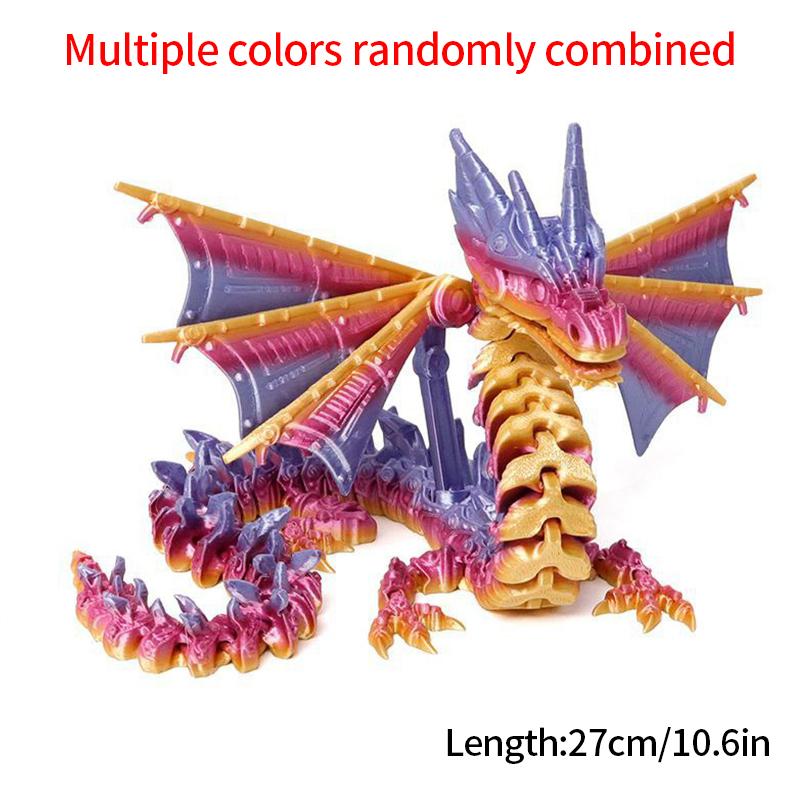 3D-печатный китайский дракон, вращающиеся драконы, детские подарки, реалистичная статуя дракона, ландшафтное украшение, печатные фигурки животных