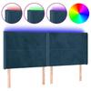 LED Headboard Dark Blue 203 x 16 x 118 128 cm Velvet