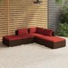 Day and Night - Day and Night 5-piece Garden Sofa Set and Brown Synthetic Rattan Cushions