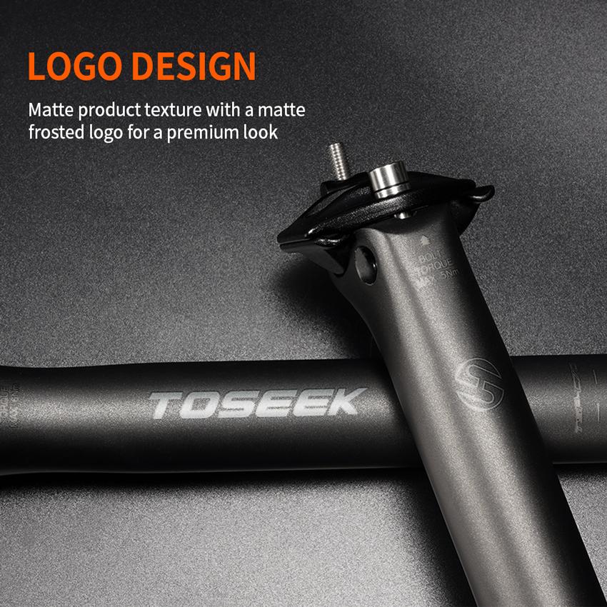 TOSEEK 27.2/31.6mm T800 Carbon Road MTB Gravel Bike Seatpost 20mm Offset 350/400mm Length 150-170g Racing Bicycle Seat Post OEM