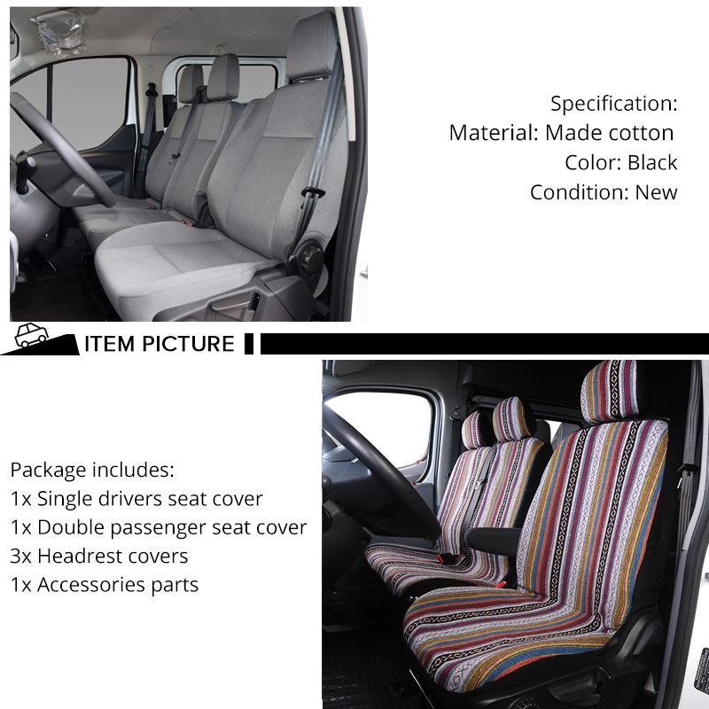 Чехол на автомобильное сиденье 1 + 2, бохо, в полоску, тканевый чехол на сиденье для Iveco Daily для 2 + 1 Ford Transit