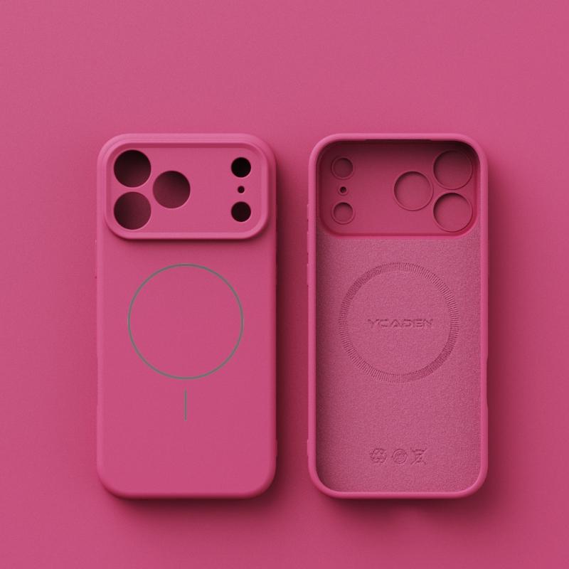 Liquid Silicone For Magsafe Orange Case For iPhone 17 Air 16 E 15 14 13 12 11 Pro Max Plus Magnetic Wireless Charge Soft Cover