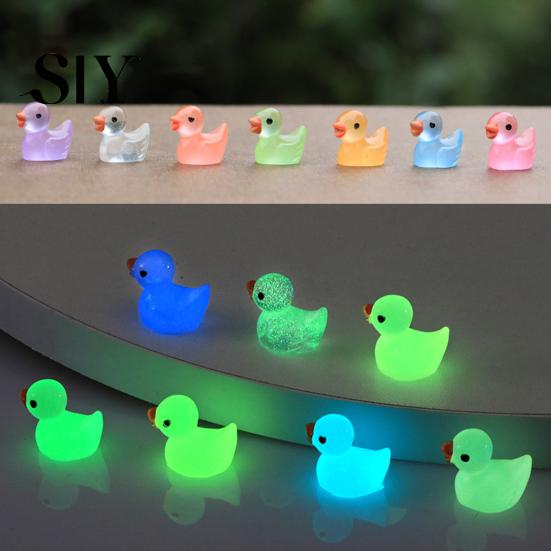 Duck Sculpture Set 20Pcs Mini Glow-in-the-dark Resin Ornaments Adorable High-quality Decor Sculptures for Garden Home Party Decoration Figurines