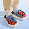 Детские осенне-зимние милые мужские плюшевые хлопковые тапочки с динозавром