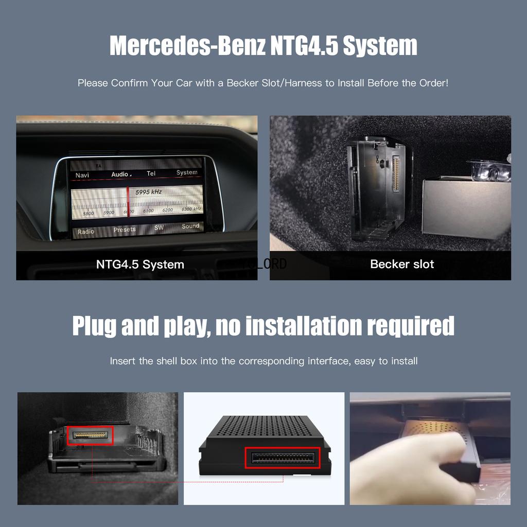 Беспроводной Carplay подходит для Mercedes Benz ABCE CLA GLA GLK ML Sprinter NTG4.5 Becker модуль Android Auto Navigation