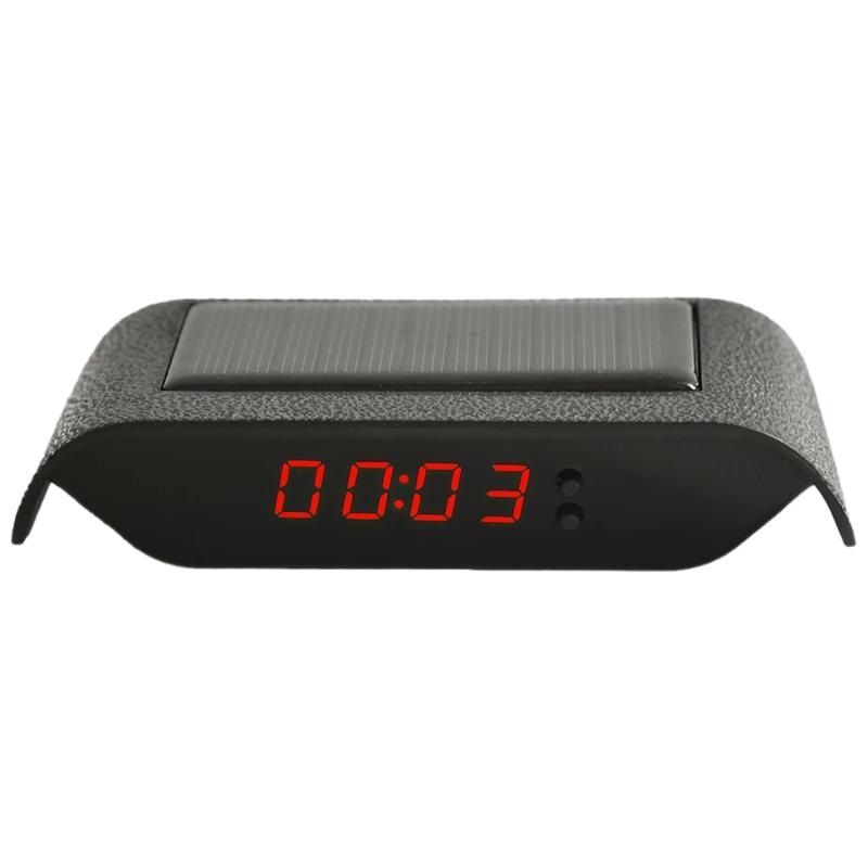 Часы на солнечных батареях с четким отображением времени в темноте, отображением даты и температуры для автомобиля