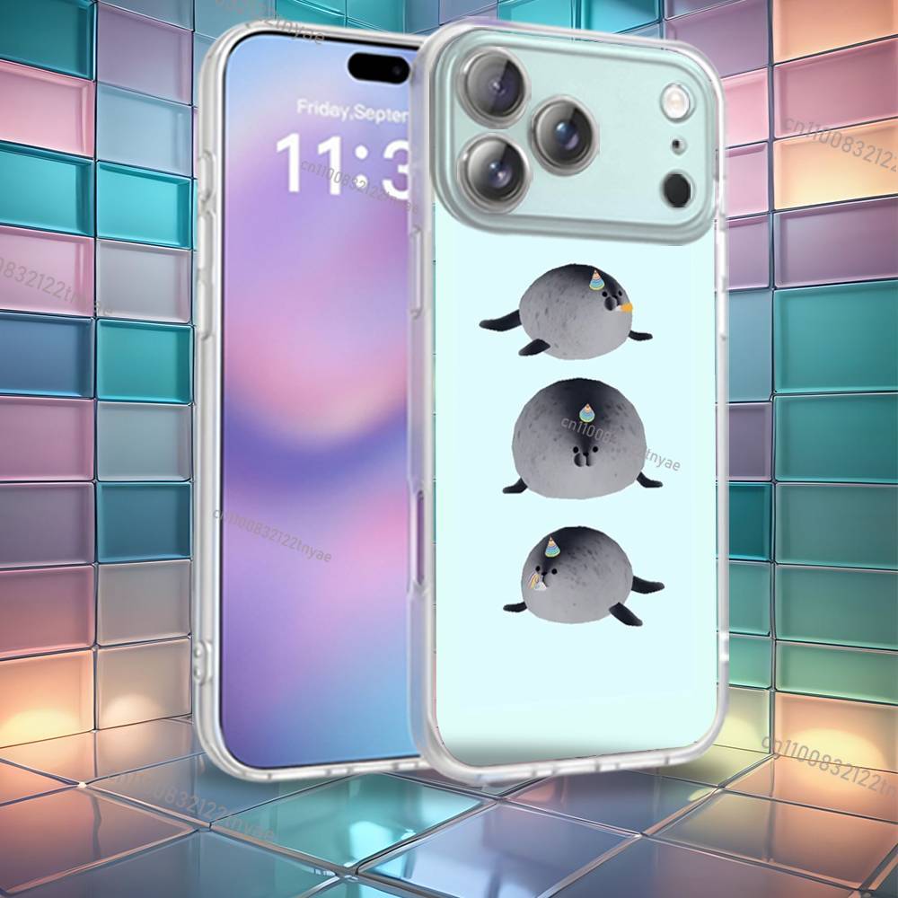 Cute and Funny Seals Phone Case For iPhone 16,14,11,17,13,15,12,Air,Plus,Pro,Max,E,Mini Frosted for MagSafe Magnetic Wireless