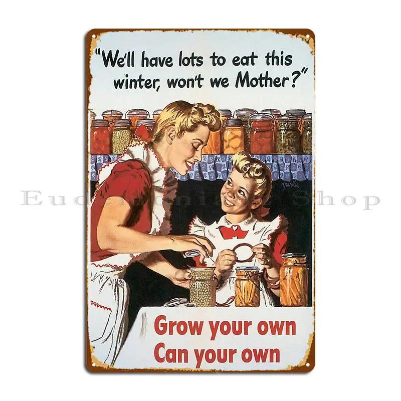 Vintage Ww Grow Your Own Can Your Own Poster Metal Signs Living Room Wall Decor Character Party Designing Tin Sign Poster