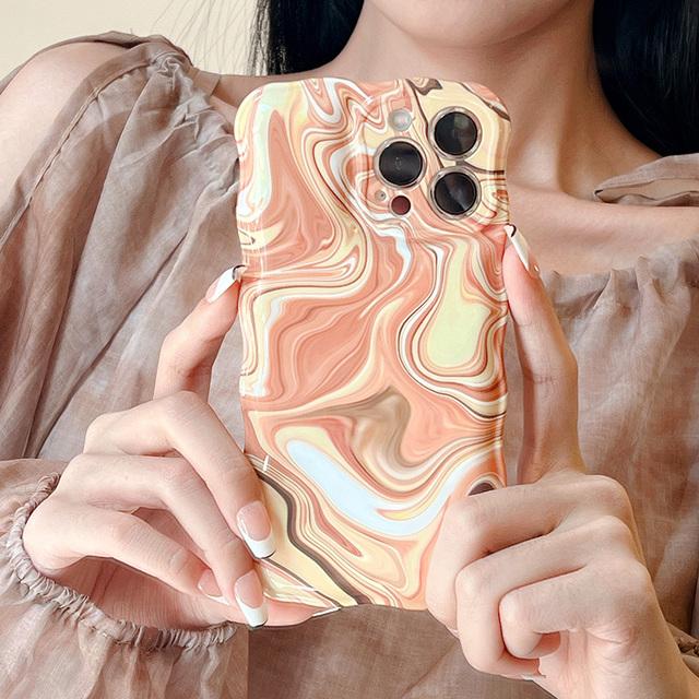 Роскошный модный мраморный чехол для телефона с волнистыми волнами для Iphone 11 12 13 Pro Max X Xr Xs Max, мягкий противоударный чехол-бампер, эстетичный чехол