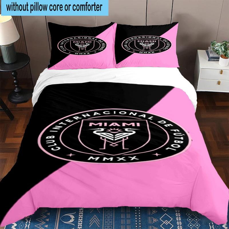 3pcs Club Internacional de Fútbol Miami Bedding Set Duvet Cover Closure Includes 1 Duvet Cover & 2 Pillowcases Bedding Sets Home Decor Gifts
