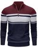 Одежда для гольфа, осенний трикотажный свитер для холодной погоды, внутренняя молния на четверть дюйма, водолазка, толстый вязаный свитер большого размера, красный 3XL [TACVASEN], мужской, темно-синий/винный