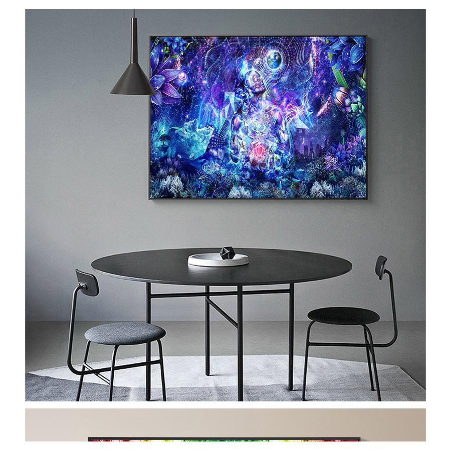 Модульные картины Life, современное украшение дома, настенное искусство, печать на холсте, живопись, постер для спальни, Алекс Грей, психоделическое триповое дерево, без рамки