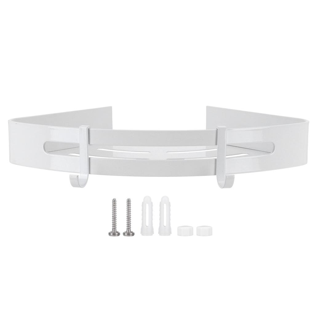 White Toilet Triangular Basket Hotel Bathroom Single Layer Aluminum Shelf for Bathroom