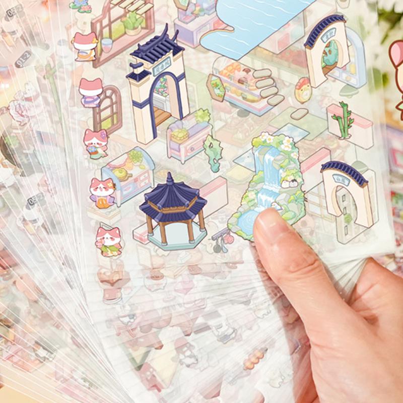 1 комплект сцен мультфильм пейзаж наклейка книга сделай сам 3D наклейки домик сцены карманные наклейки миниатюрные наклейки сцены подарки на день рождения