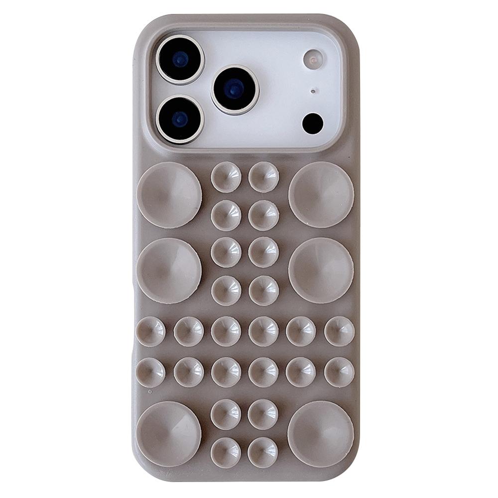 For iPhone 17 Pro Max Case Suction Cup Silicone Phone Cover with Fabric Lining