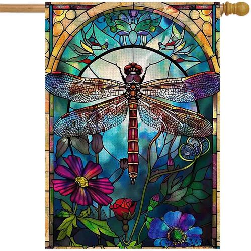 Stained Glass Dragony Garden ag Spring Summer House ag for outside 28X40 I RRI