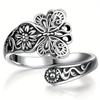 Spoon Ring Retro Butterfly & Flower Carving Symbol Of Beauty And History High Quality Gift For That Special Person