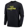X NBA Golden State Warriors Letter Print Loose Fit Crew Neck Long Sleeve T-Shirt Men Tops Black HJ2745-010
