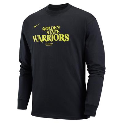 Футболка свободного кроя с круглым вырезом и длинным рукавом с принтом букв NBA Golden State Warriors, мужские топы, черная HJ2745-010