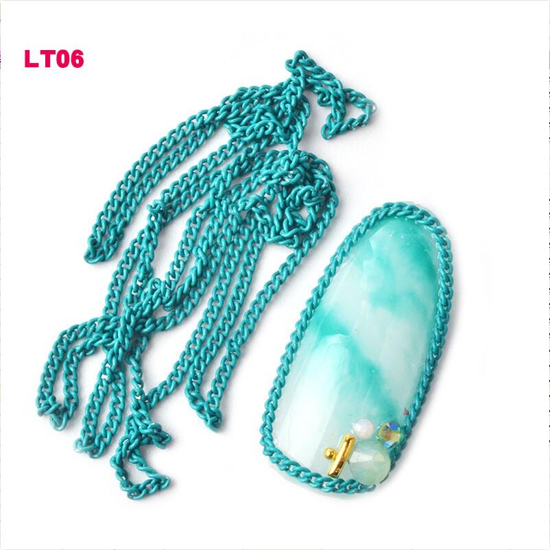 Ultra-Fine Nail Art Chain Metal Chain Zipper Nail Jewelry Nail Art Decoration 12 Colors