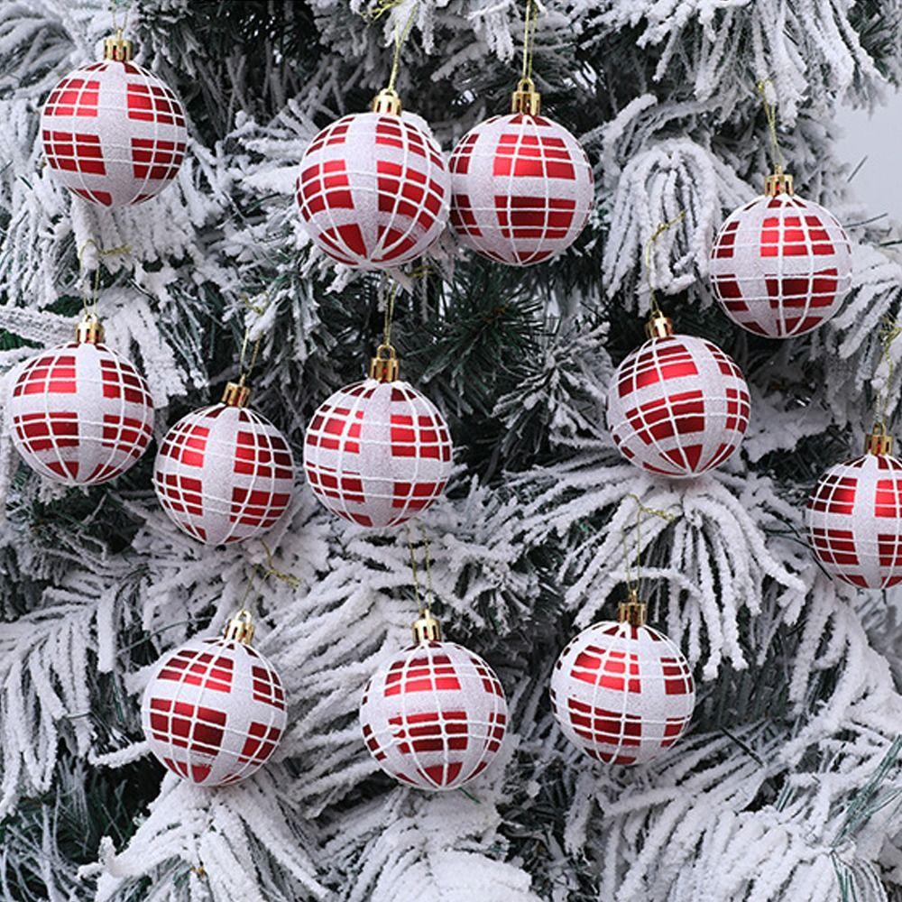 6pcs Shatterproof Christmas Tree Hanging Balls Painted Christmas Gift Balls  Xmas Tree Ornaments