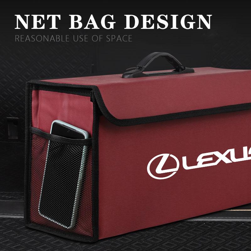 BJYL6 Car Trunk Organizer Box Leather Folding Storage Bag For Lexus GS IS LS500h ES260 ES300h RX350h NX260 UX260 LM LC RZ450e TX RC CT