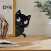Черная кошка садовый знак металлический силуэт прячущегося кота украшение фермерский дом наружное украшение для любителей кошек двор домашний интерьер декор