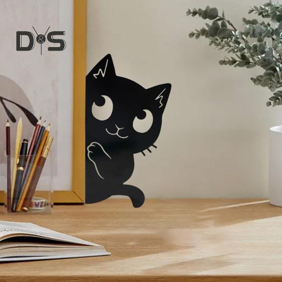 Черная кошка садовый знак металлический силуэт прячущегося кота украшение фермерский дом наружное украшение для любителей кошек двор домашний интерьер декор